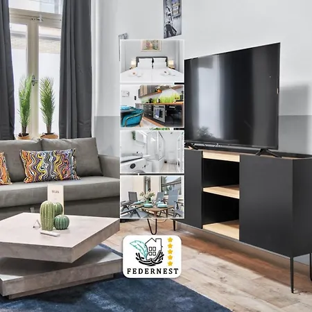 Apartamento Tolles Design, Hochwertig, Vollausstattung, 3 Zimmer, Großes Bad&gäste-wc, Große Küche, 3 X Smart Tv, 11 Min Zum Hbf